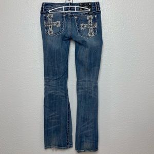 MISS ME BOOTCUT JEANS SIZE 30 BEJEWELED CROSS